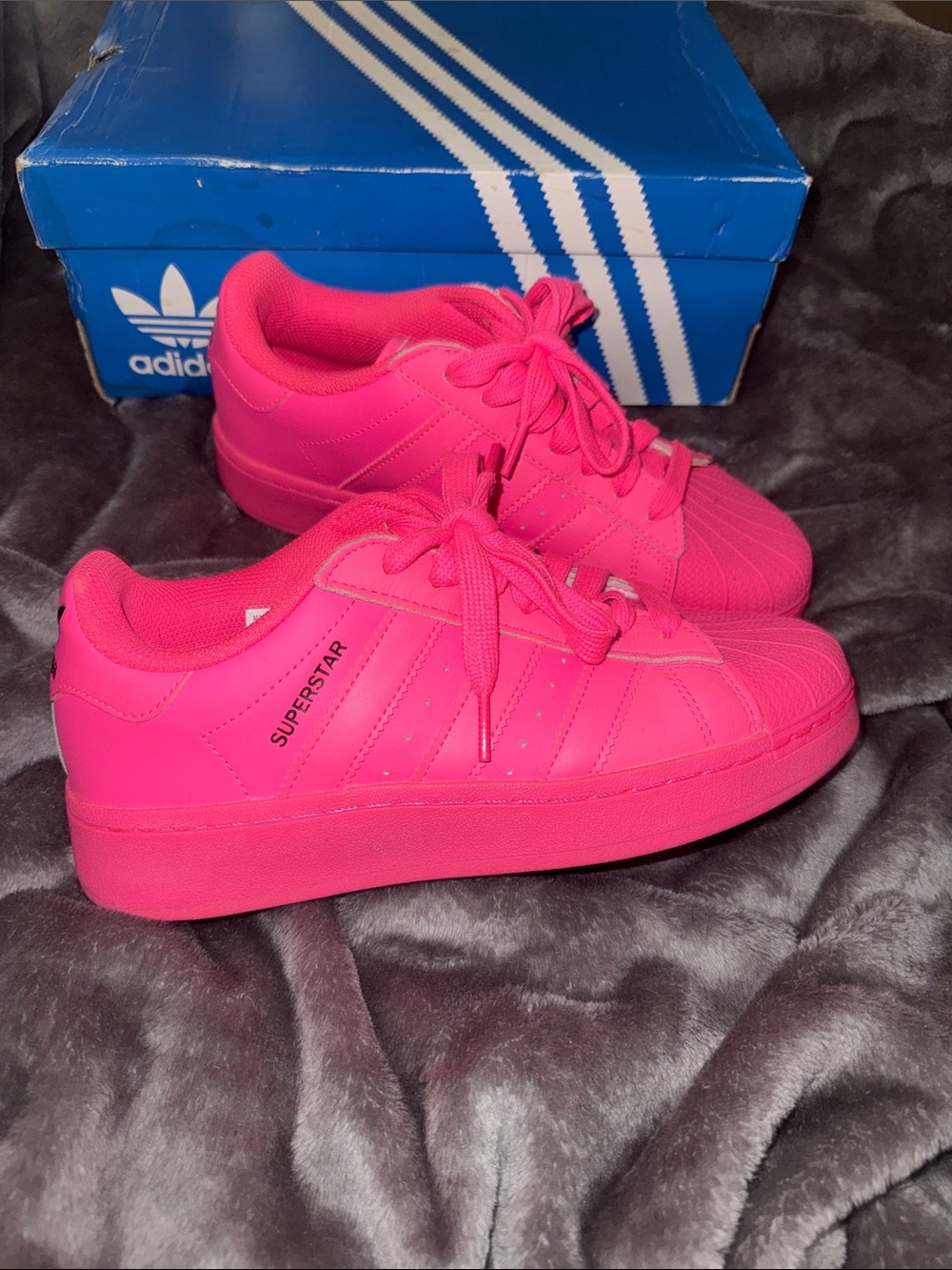 adidas Superstar Platform Sneakers - Neon Pink